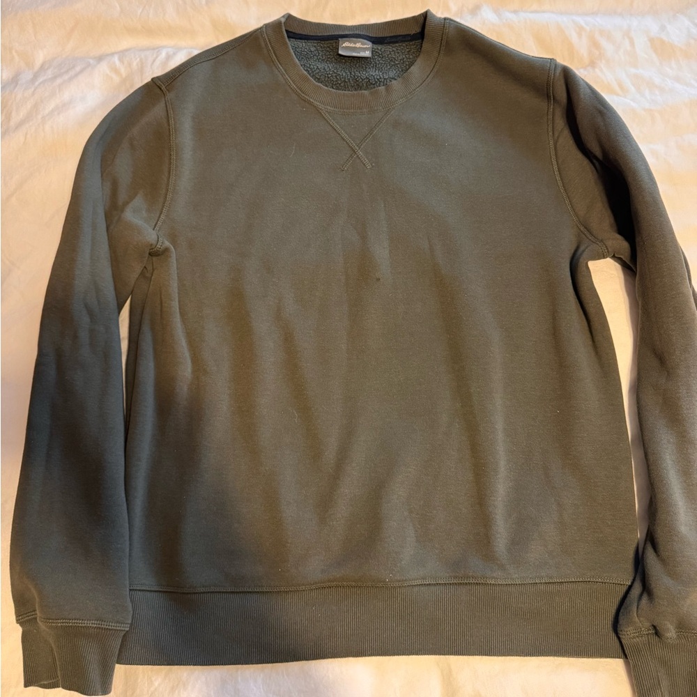 Eddie Bauer Olive Green Crewneck Sweatshirt